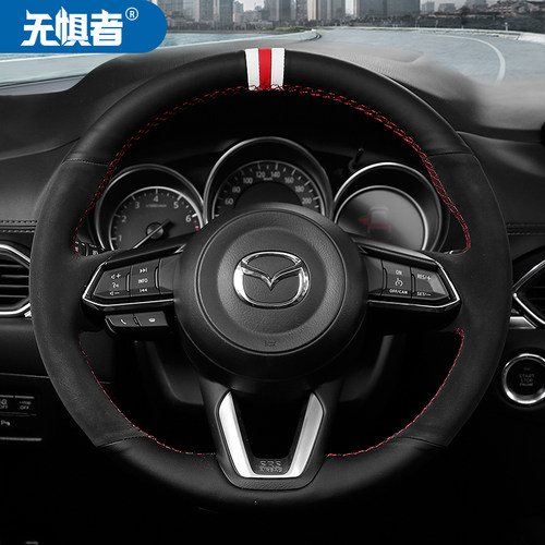 适用于全新马自达CX5手缝真皮v方向盘套 17-21款全新CX-5把套装饰