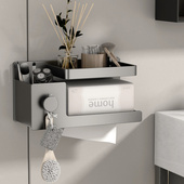 卫生间纸巾盒免打孔置物架壁挂式 厕所抽纸盒浴室厕纸架家用卷纸架