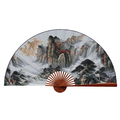 5年扇面不下垂质保*鸿运当头*A大挂扇玄关客厅壁挂工艺大画折扇子