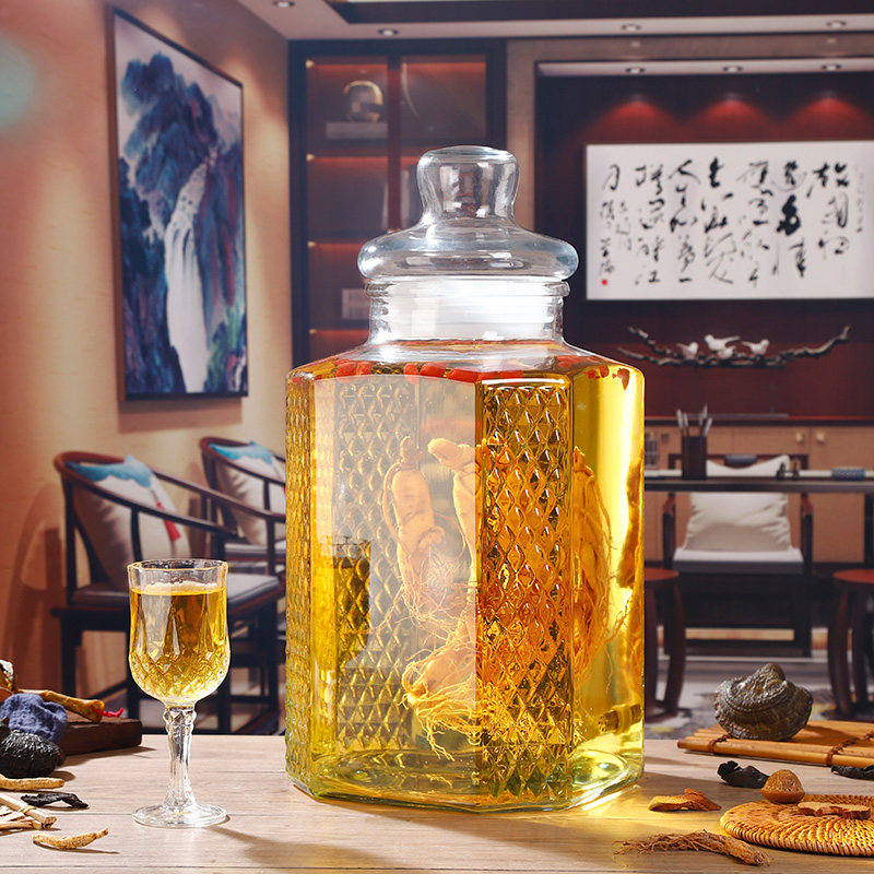 无铅泡酒玻璃g瓶酒坛子家用10斤20斤药酒青杨梅酒罐带龙头专用酒