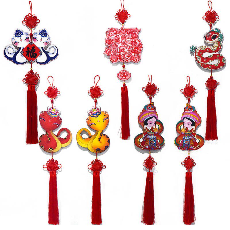 蛇年木质生肖大挂件2025新年家居装饰春节挂牌室内挂饰.中国结玄