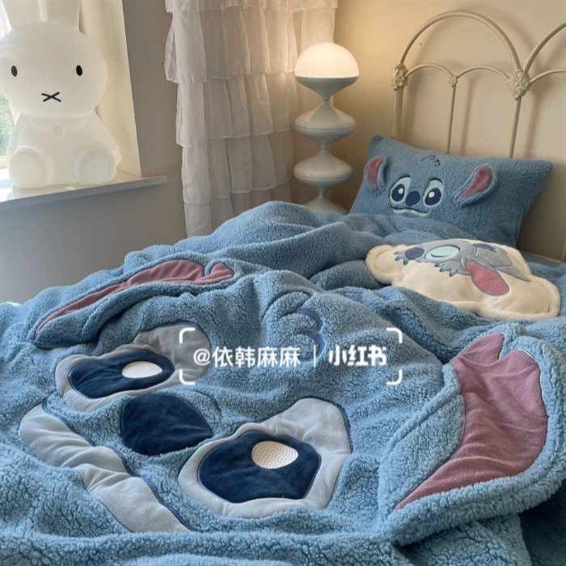 史迪仔靠枕d史迪奇靠枕史迪仔被子抱枕毯子二合一史迪仔空调被