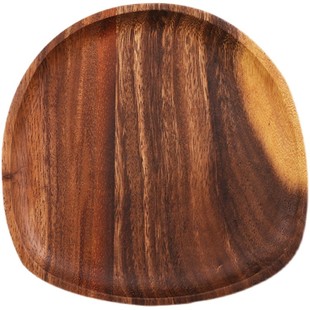 日式实木托盘家j用放咖啡杯子水杯水壶茶盘不规则早餐蛋糕点心餐