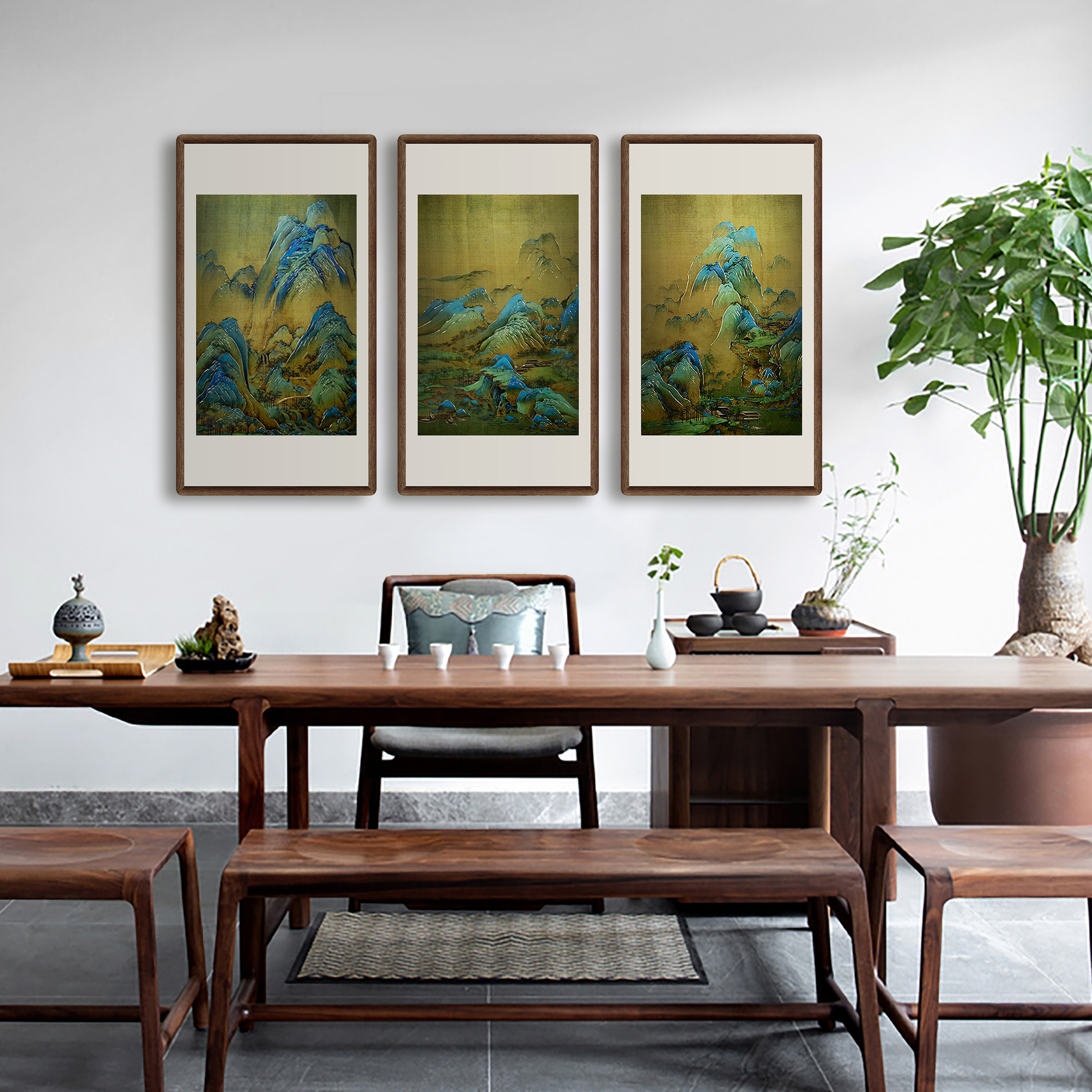 铜雕画《千里江山》轻奢客厅禅意茶室沙发背景墙挂画入户门玄关,家居饰品,铜雕画,淘宝优惠券,粉丝福利购,淘宝优惠卷