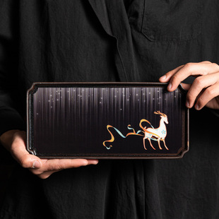 千里江山图干泡盘托盘日式v陶瓷功夫茶具小号茶盘壶承壶托茶台茶