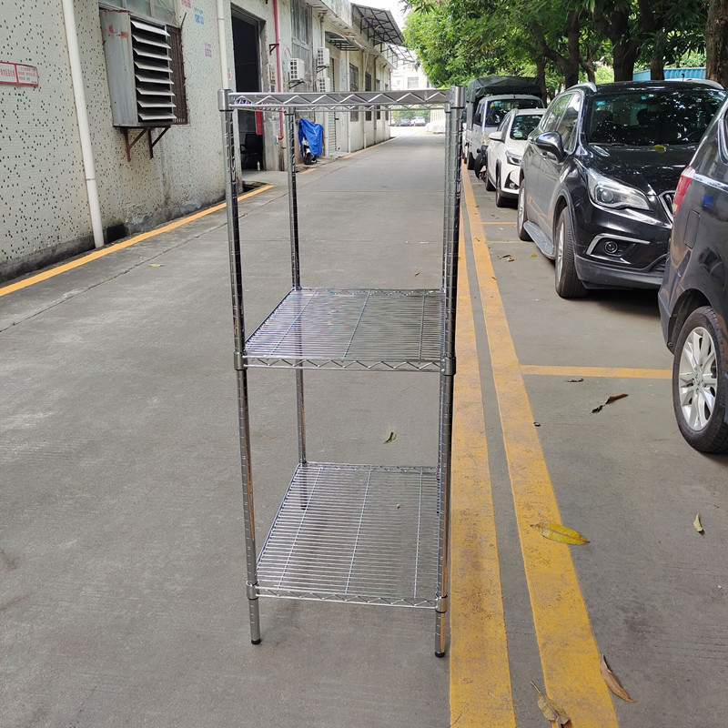 仓库货架家用置物架三层带轮物料铁D架子可移动储物架不锈钢展示