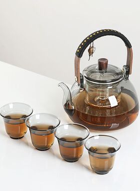 玻璃茶壶可d加热提梁提电陶炉大容量耐高温烧水壶蒸煮双用茶器茶