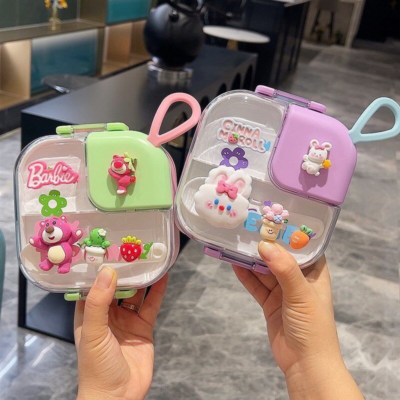 宝宝可爱辅食盒儿童户外便携密封饭盒微波炉O加热饭碗套装学生水