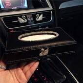 车用纸巾盒座式 贴 汽车内饰车载纸巾盒抽纸盒车上车用品摆.件时尚