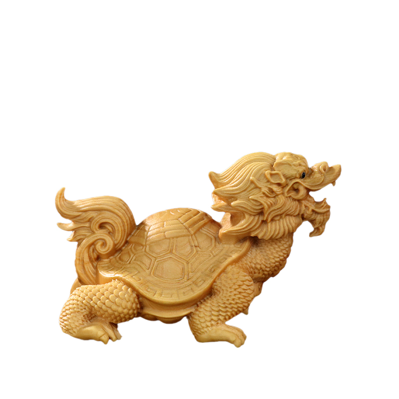 小叶黄杨木雕刻手把件文玩把玩件男盘玩实木神兽龙V龟家居汽车摆