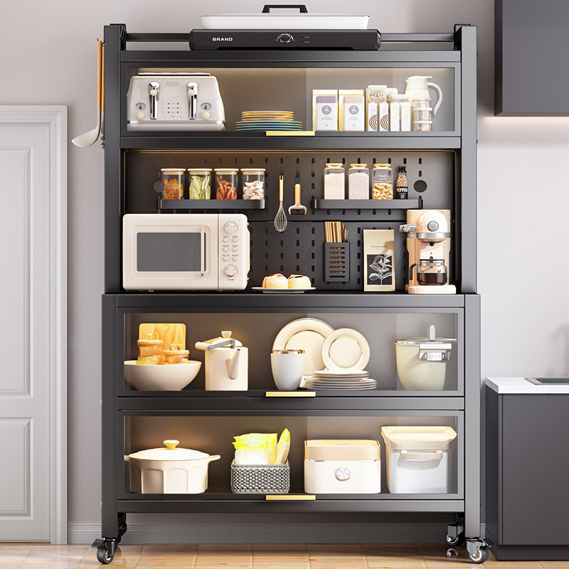 洞洞板餐边柜厨房置物架落地式多层带门柜子多功能家W用防尘储物,厨房/烹饪用具,厨房置物架/置物柜/角架,淘宝优惠券,粉丝福利购,淘宝优惠卷