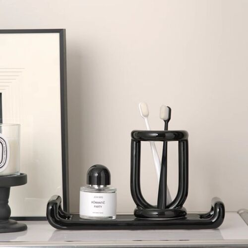 卫浴洗漱套装漱口杯情侣r牙刷杯浴室套件托盘牙刷架置物架卫生间