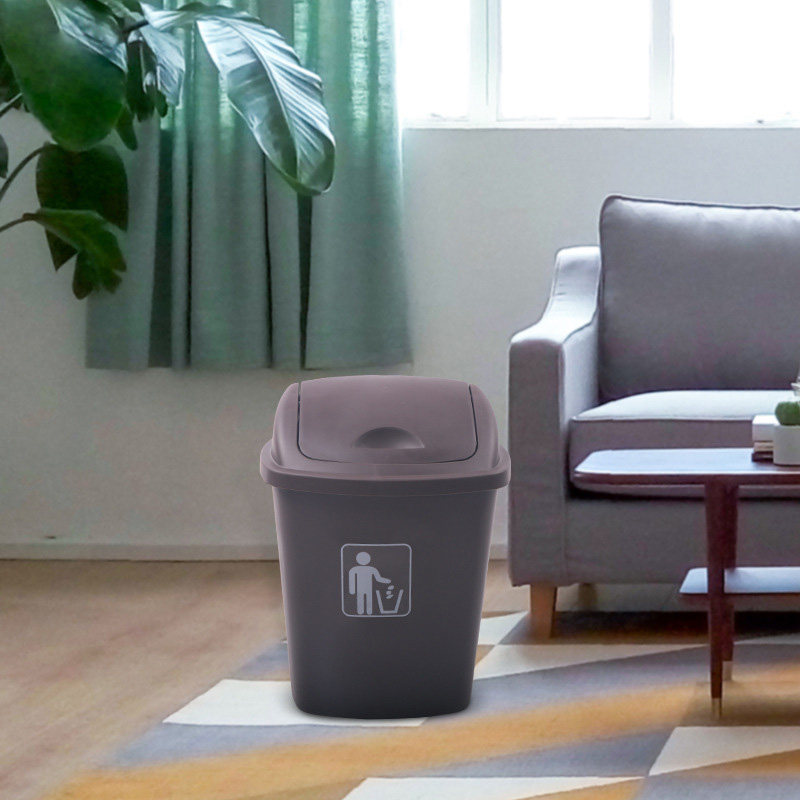 创意家用摇盖垃圾筒 卫生间废纸篓J客厅厨房塑料带盖垃圾桶
