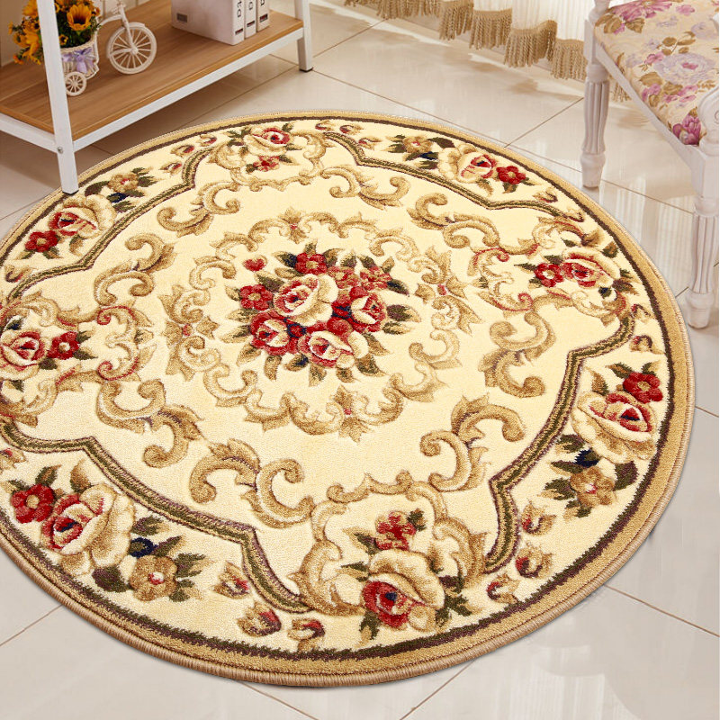 欧式客厅圆形地毯电脑椅r子垫卧室床边书房餐桌家用大小办公商水