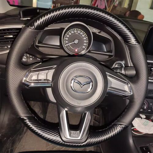 马自达昂克赛拉CX-5方向盘套真皮CX-8阿特兹CPX-4把套手缝专用全