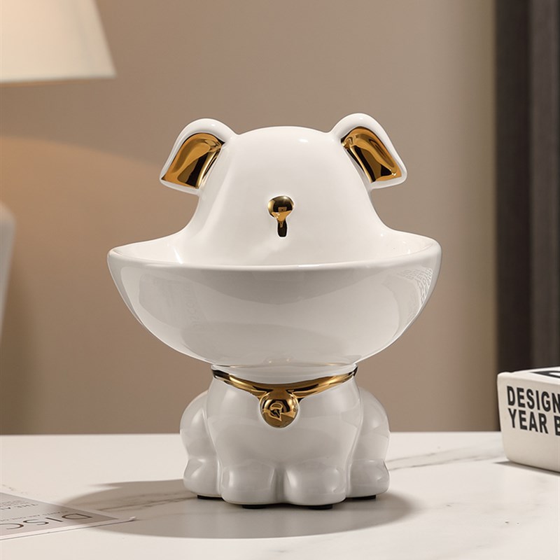 玄关钥匙收纳f摆件陶瓷单车自行车客厅入户门口糖果盘酒柜装饰高