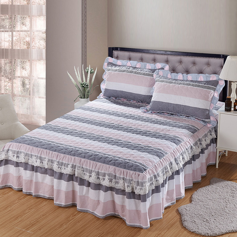 加厚纯棉蕾丝床裙j式床罩夹棉全棉防滑床单件床套床盖1.5m1.8米床,床上用品,床裙,淘宝优惠券,粉丝福利购,淘宝优惠卷