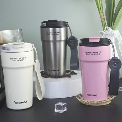 保温杯子2024新款女学生高颜值咖啡杯便携外带水杯男陶Z瓷内胆双