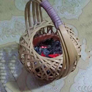 广西火笼纯手工竹编取暖传统老式火炉怀炉烤火烘笼子新居结婚用品