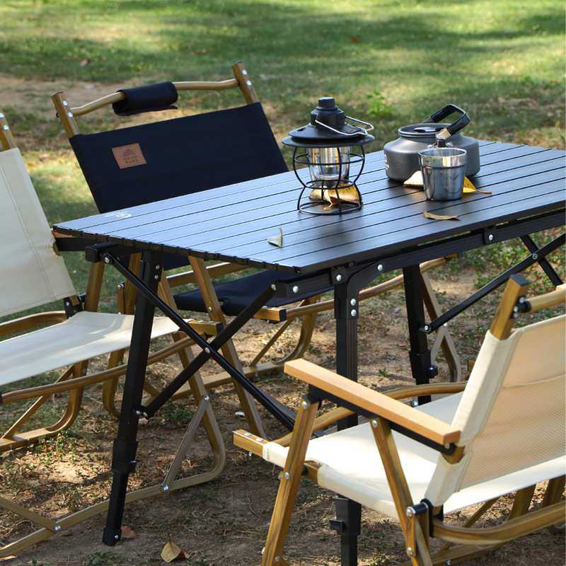 步林GuideSeries户外露营野营装备野餐桌铝合金黑化蛋卷桌折叠桌