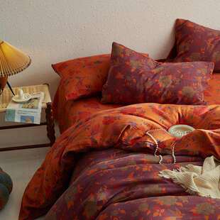 GZ6MA类母婴色织提花双层纱四件套轻奢复古纯棉床上用品花润