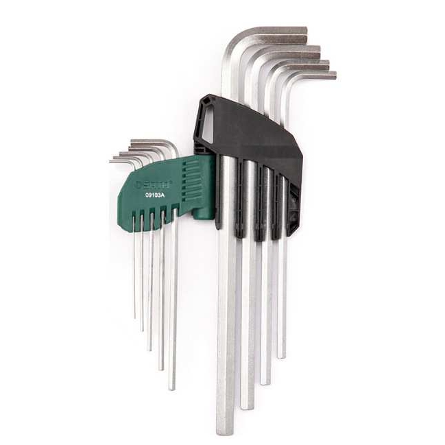 SATA世达工具 9件铬钒钢特长内六角扳手组套 09103A   09103内六