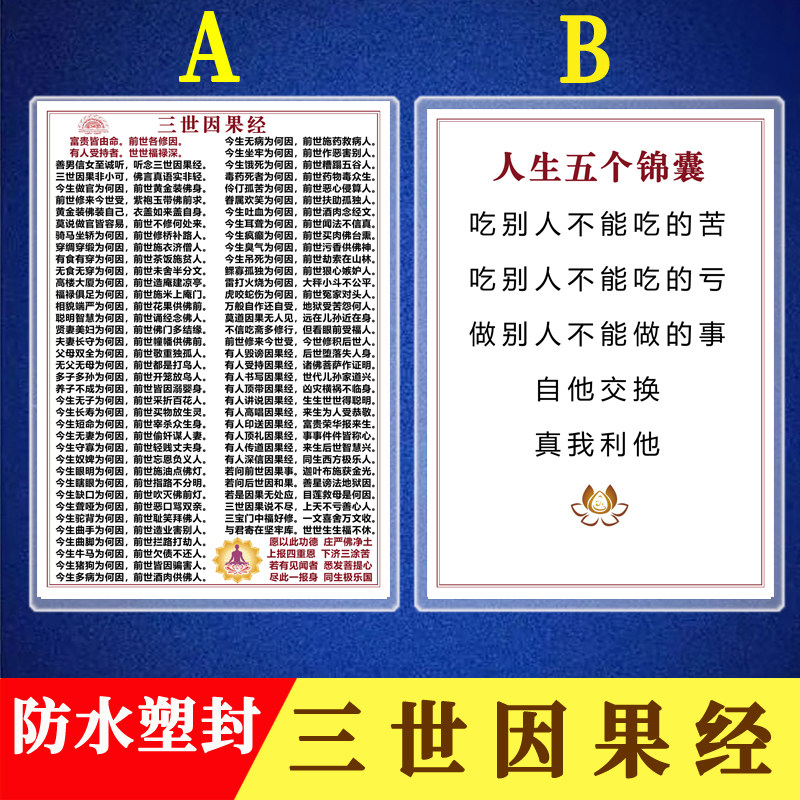 《三世因果经》《人生锦