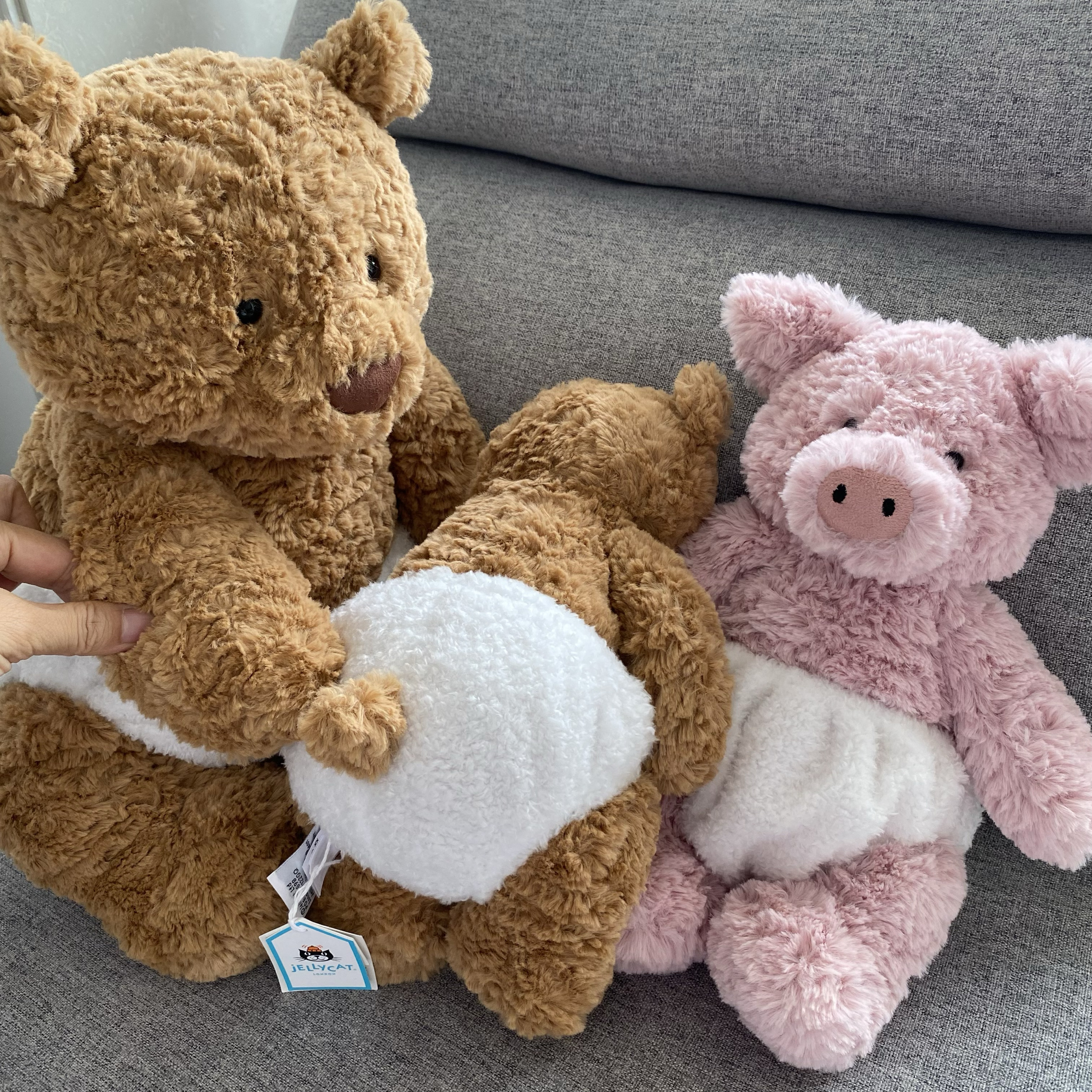 jellycat巴塞罗熊巴纳布斯小猪玩偶衣服内裤毛绒玩具着替不含熊