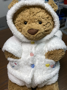 桐桐妈手作巴塞罗那熊巴纳布斯猪娃衣睡衣背小熊毛茸茸衣服不含熊