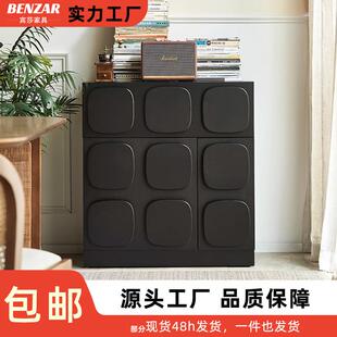 现代简约客厅家用储物柜橱柜厨房置物架落地有门实木多功能餐边柜