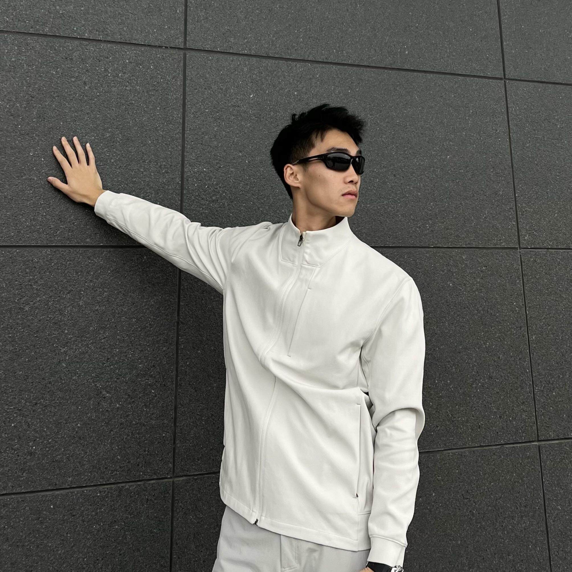 SJ夹克 LU感男士春夏纯色舒适新贵简约立领运动秋季夹克外套