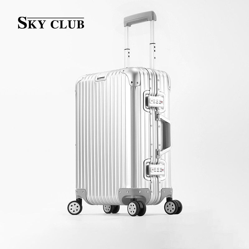 Sky Club铝镁合金行李箱男女商务铝框拉杆箱登机托运商务旅行箱子