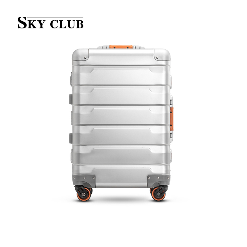 SkyClub铝镁合金行李箱结实耐用
