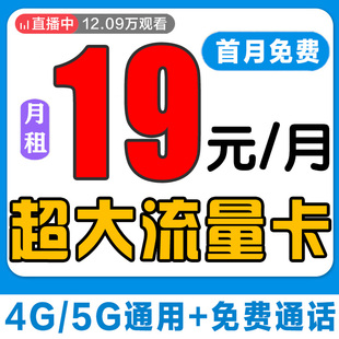 流量卡纯流量上网卡无线限流量卡大王卡全国手机电话卡5G