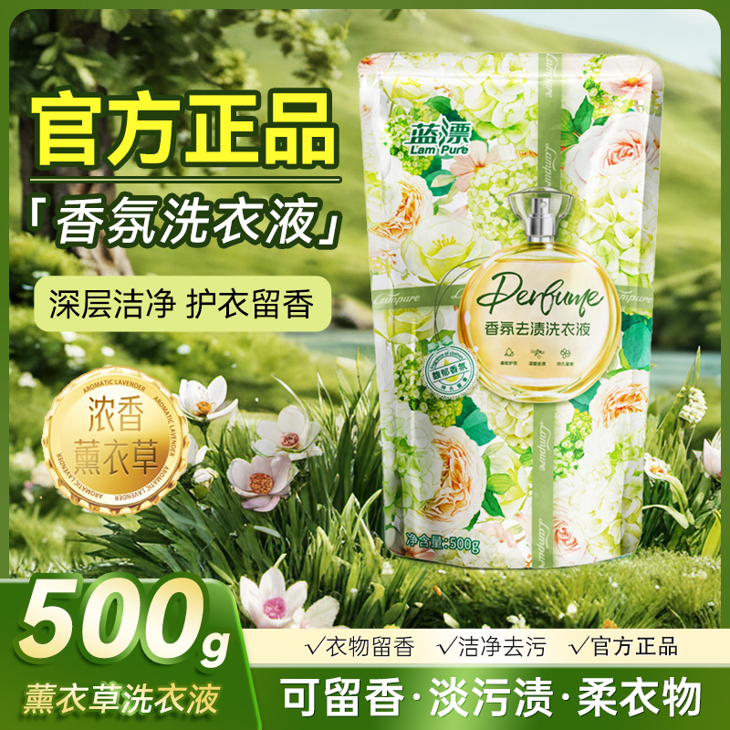 蓝漂香氛洗衣液家用实惠装深层洁净去渍持久留香补充袋装500g
