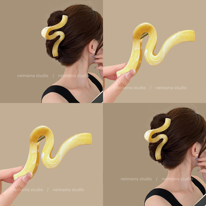 韓系水墨暈染鯊魚夾盤發高級感