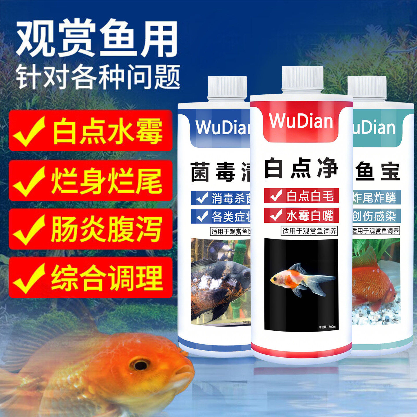 水族专用鱼药水剂消毒杀菌白点