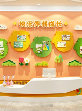 幼儿园环创主题文化墙p墙面装饰画室美术布置作品展示栏毛毡板墙