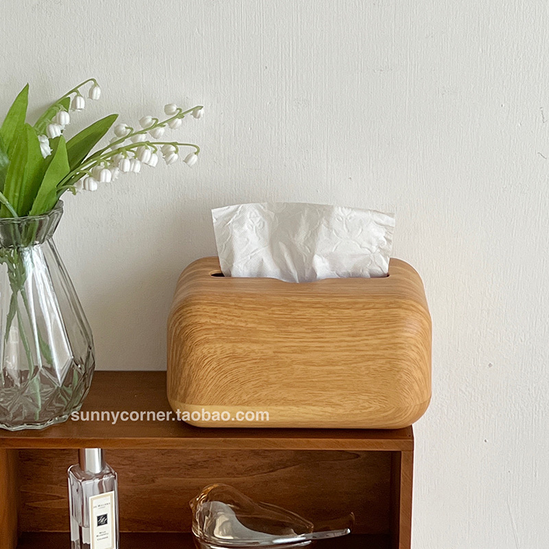 仿木纹纸巾c盒桌面纸巾餐巾纸收纳盒日式客厅茶几卧室家用抽纸盒