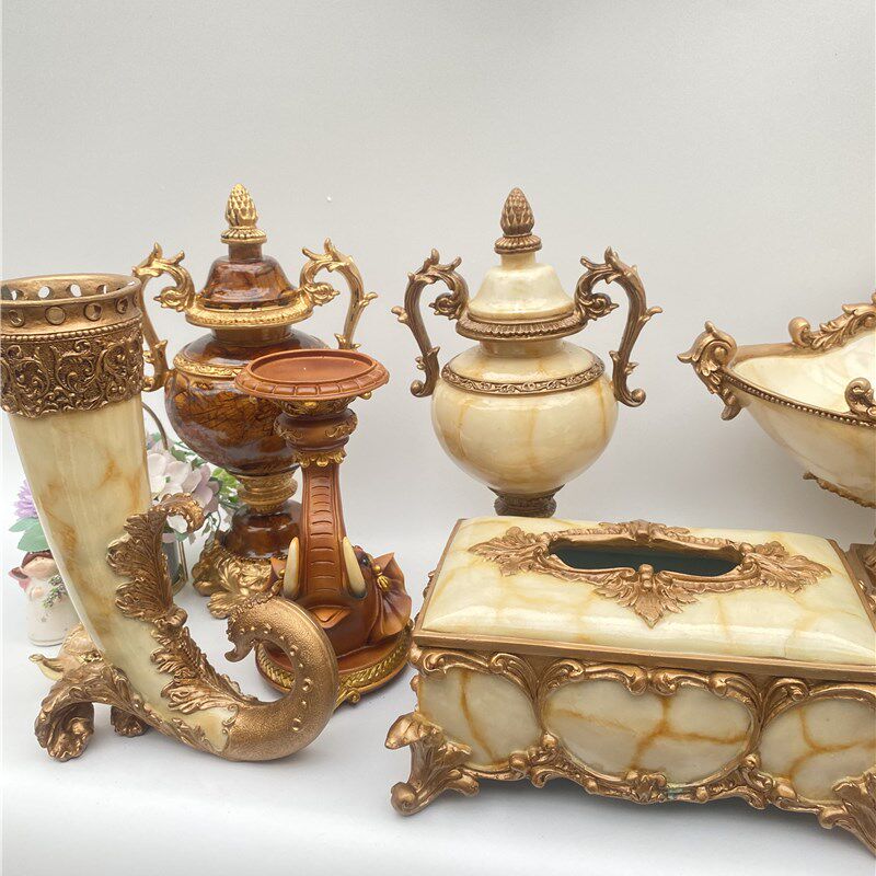 欧式古典摆件桌面摆设奢华u客厅玄关电视酒柜橱窗家居组合套装饰