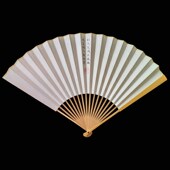 手写唐寅唐伯虎桃花庵歌小楷书法字画文玩苏工扇面水W磨玉竹折扇