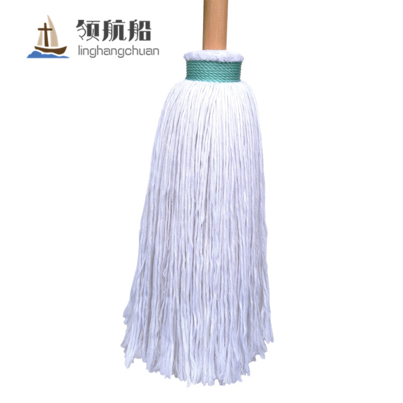 领航船拖把木杆纯手工600克全棉线墩布I 老式拧水普通地拖纯棉纱
