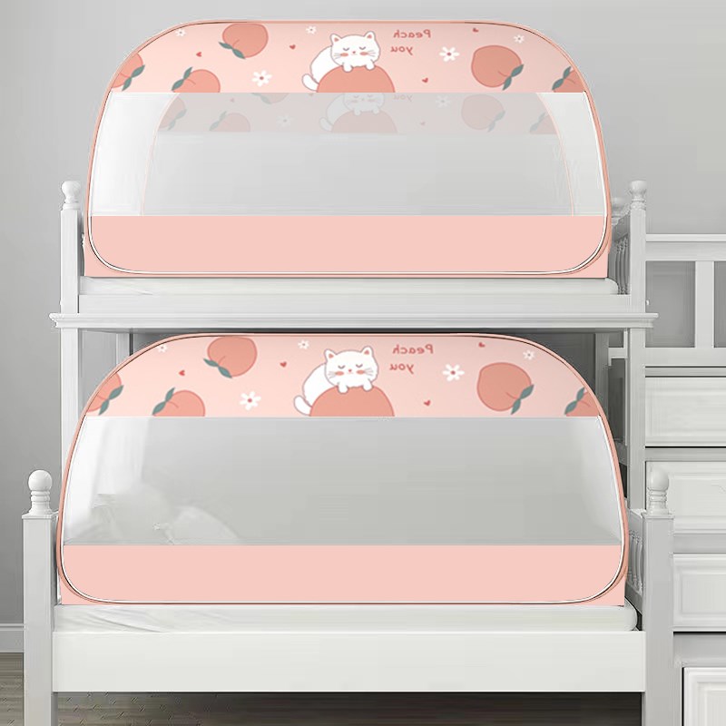 蚊帐学生宿舍上下床1m.2m免安装蒙古包上铺0.9米单人子母床可折叠