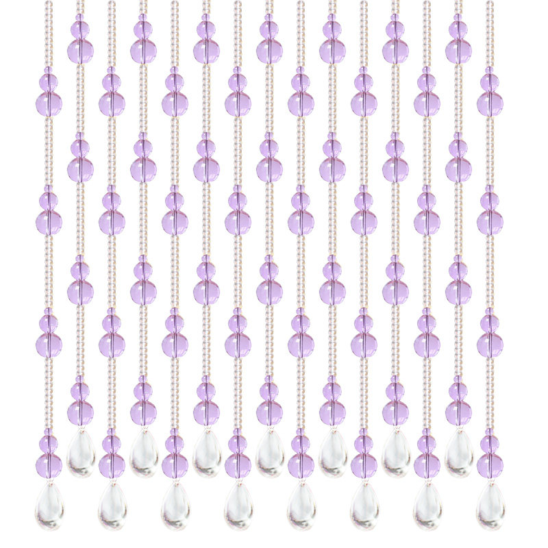 门帘紫色水晶珠h帘卫生间卧室玄关隔断 风水葫芦挂帘子粉色帘 子