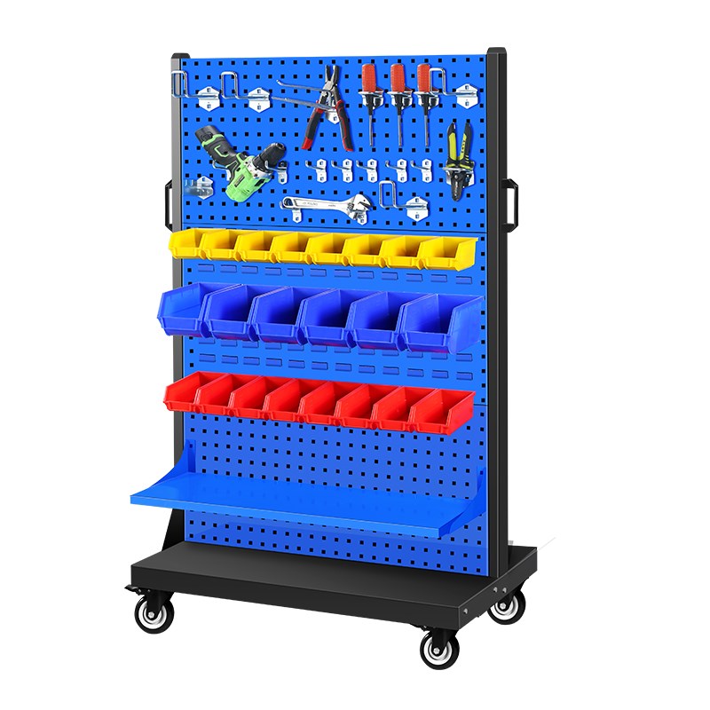五金货架工具架洞洞板物料整理y置物架移动推车间螺丝零件盒收纳
