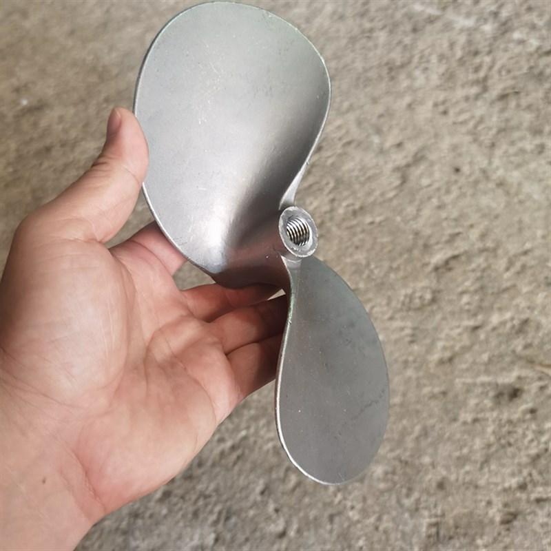 15匹船用螺旋桨k挂浆机三桨叶挂机推进器304不锈钢泰款两叶轮配件