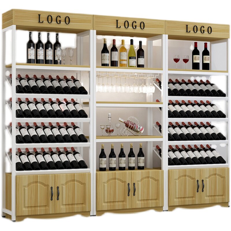 红酒柜家用酒架酒吧落地柜收纳铁C艺展示架置物架白酒架葡萄酒酒