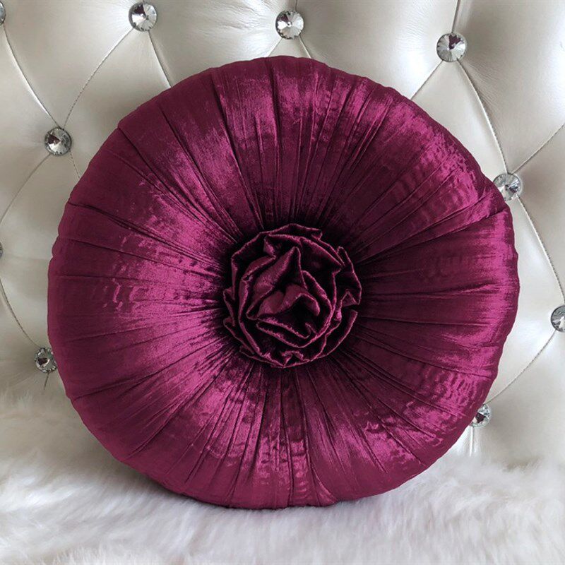 欧式抱枕高档圆枕圆形枕头样板间靠垫枕新款O蓝色圆形枕头特价包