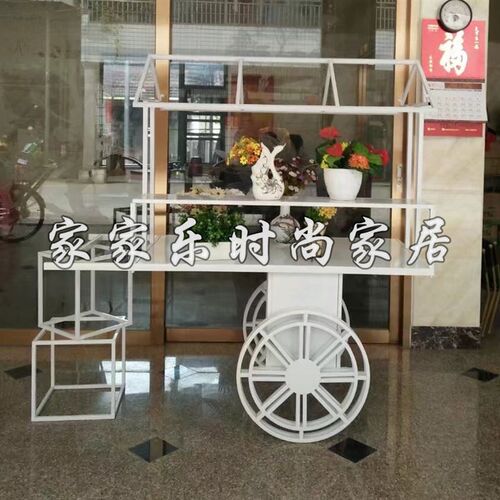 欧式铁艺花车货架超市促销花车花店花艺摆饰花架户W外花车促销车
