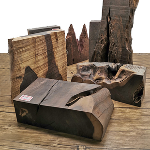 朽木腐木diy随形摆件创意w黑檀木头废料异型原生态风化木底座硬木